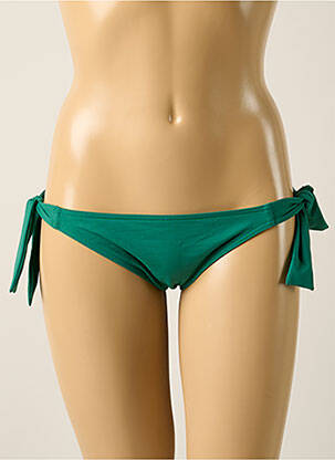 Chiloți de baie efect material satinat bikini verde IODUS femeie