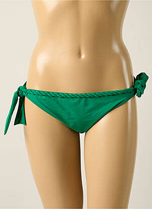Chiloți de baie efect material satinat bikini verde IODUS femeie