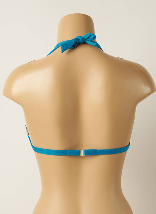 Sutien de costum de baie închidere cu legături de legat sutien balconet cu decolteu înalt albastru IODUS femme