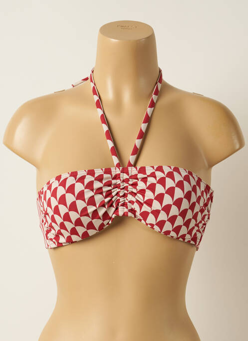 Sutien de costum de baie închidere cu legături de legat top bentiță roșu IODUS femme