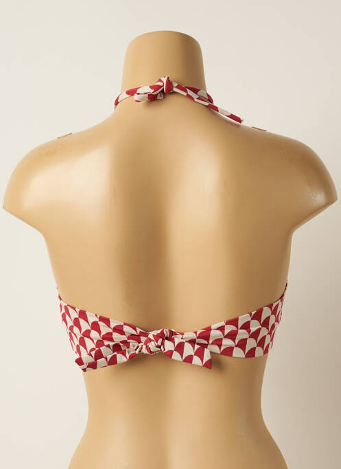 Sutien de costum de baie închidere cu legături de legat top bentiță roșu IODUS femme