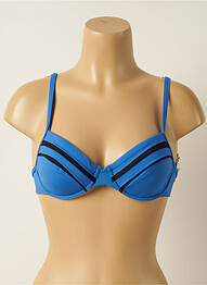 Sutien de costum de baie bretele elastice reglabile sutien balconet cu decolteu înalt albastru IODUS femeie