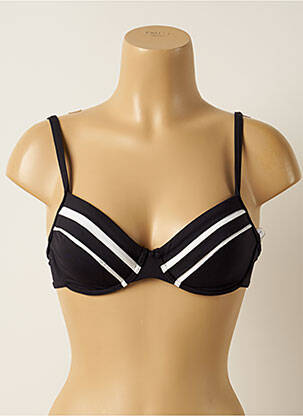Sutien de costum de baie bretele elastice reglabile sutien balconet cu decolteu înalt negru IODUS femeie