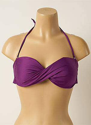 Sutien de costum de baie închidere cu legături de legat top bentiță violet IODUS femeie
