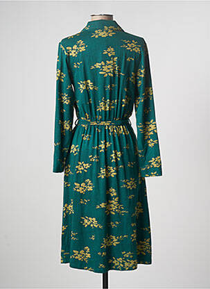 Rochie midi imprimeu fantezie mâneci lungi verde PRETTY VACANT femeie