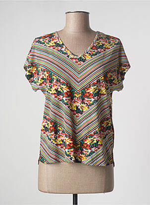 Top țesătură jersey mâneci scurte verde PRETTY VACANT femeie