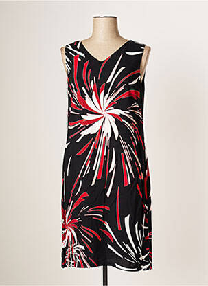 Rochie midi imprimeu fantezie fără mâneci negru MERI & ESCA femeie
