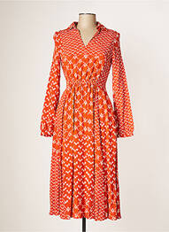 Rochie midi mâneci lungi mâneci lungi portocaliu STELLA FOREST femeie