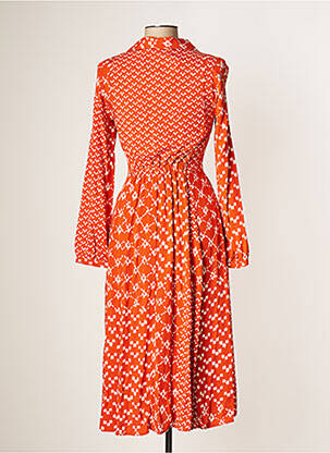 Rochie midi mâneci lungi mâneci lungi portocalie STELLA FOREST femeie