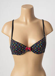 Sutien efect material satinat top sutien push-up negru INFLUX femeie