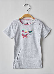 Tricou elasticitate mâneci scurte gri TISSAÏA fille