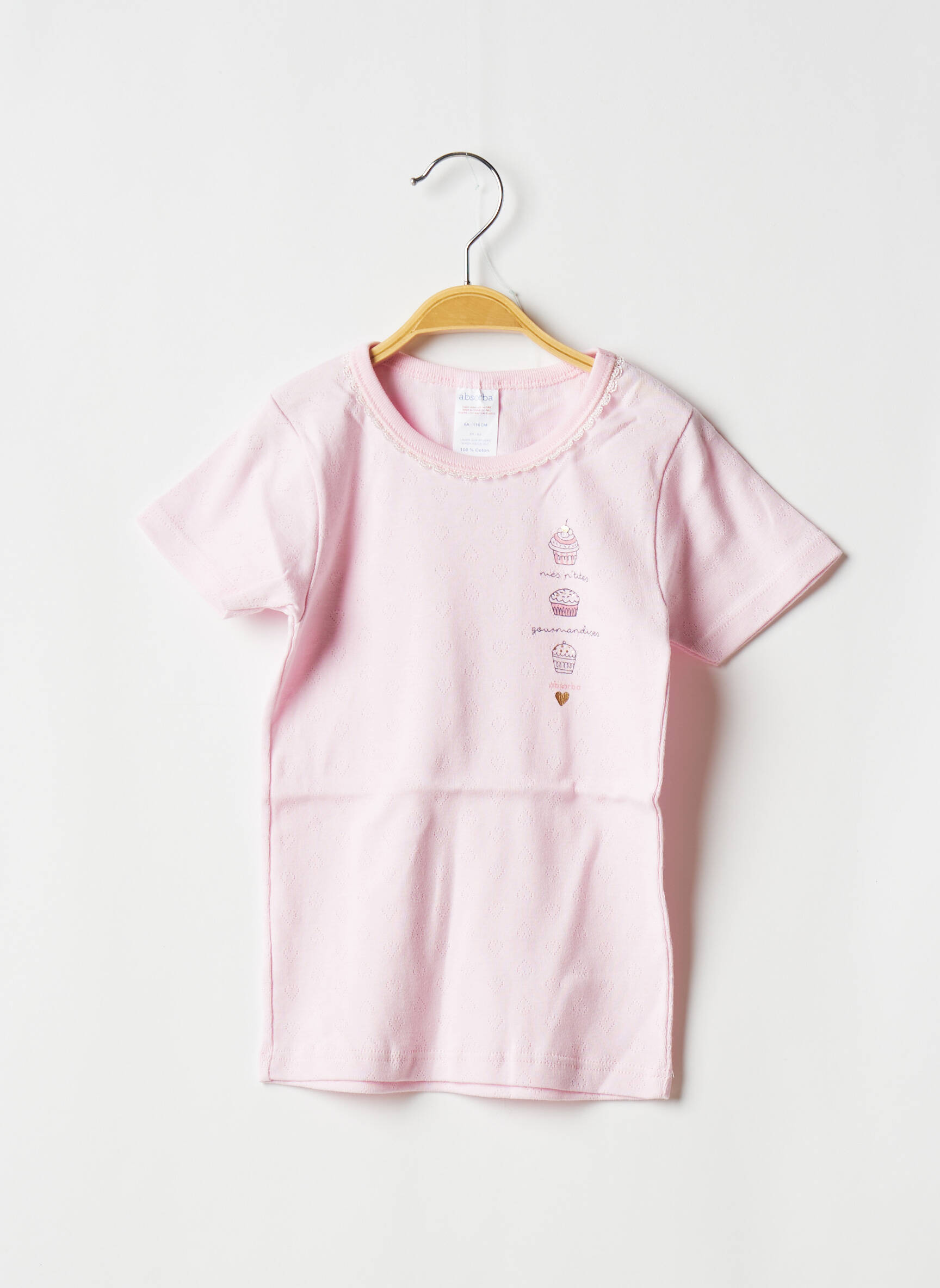 Tricou croială cambrată mâneci scurte roz ABSORBA fată