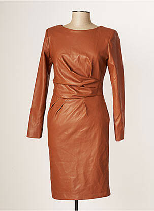 Rochie midi mâneci lungi mâneci lungi maro ARGGIDO femeie