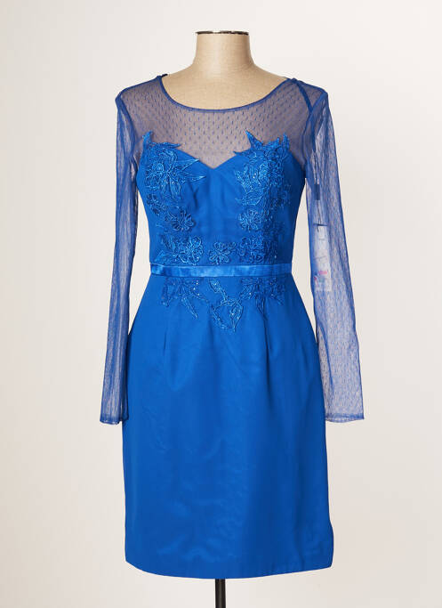 Rochie midi mâneci lungi mâneci lungi albastru FASHION NEW YORK femme