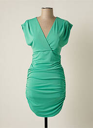 Rochie midi închidere cu fermoar la spate mâneci scurte verde CARLA RUIZ femeie