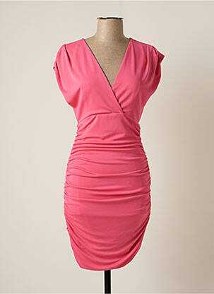 Rochie midi mâneci scurte mâneci scurte roz CARLA RUIZ femeie