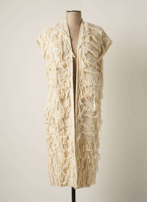 Vestă cu mâneci scurte bej EDAS femeie