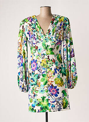 Rochie midi imprimeu floral mâneci lungi verde CARLA RUIZ femeie