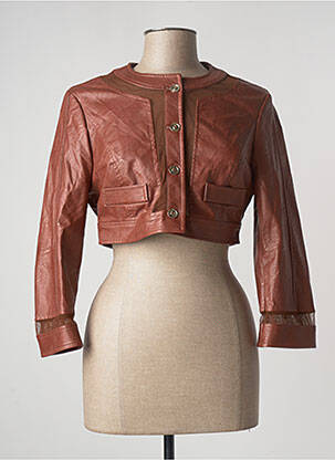 Geci din piele ecologică croială cambrată maro EDAS femme