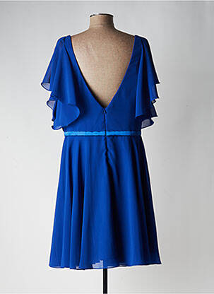 Rochie scurtă croială fluidă mâneci scurte albastru FASHION NEW YORK femeie