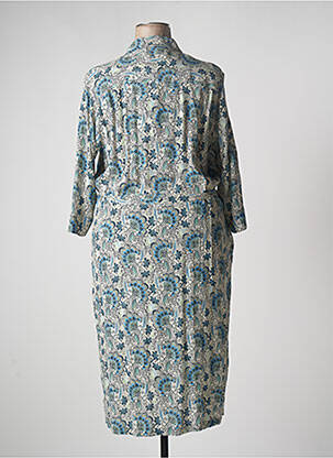 Rochie midi imprimeu floral mâneci 3/4 albastru DIANE LAURY femeie