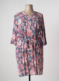 Rochie midi imprimeu floral mâneci 3/4 roz DIANE LAURY femeie