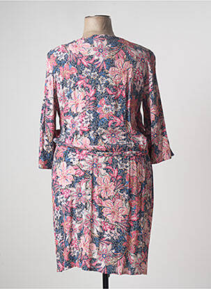 Rochie midi imprimeu floral mâneci 3/4 roz DIANE LAURY femeie