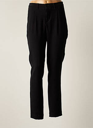 Pantalon slim țesătură poplin mărime normală negru DENIM STUDIO femeie
