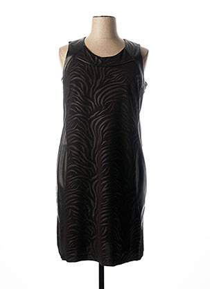 Rochie midi imprimeu fantezie fără mâneci negru JEAN DELFIN femeie