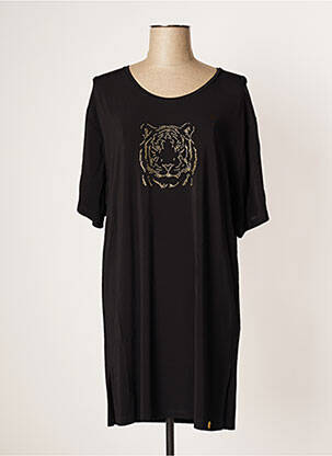 Rochie midi croială fluidă mâneci scurte negru FERAUD femeie