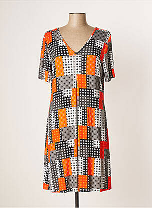 Rochie midi mâneci scurte mâneci scurte portocalie ROSCH CREATIVE CULTURE femeie