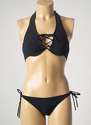 Costum de baie din două piese elasticitate sutien cupe întregi cu decolteu înalt negru PAIN DE SUCRE femeie