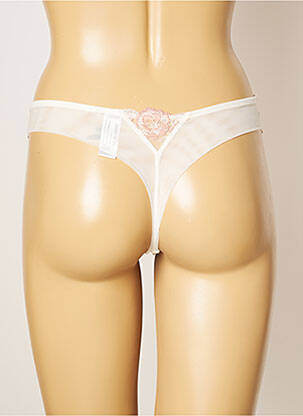 Tanga efect material satinat bej MILLESIA femeie
