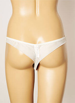 Tanga efect material satinat bej MILLESIA femeie