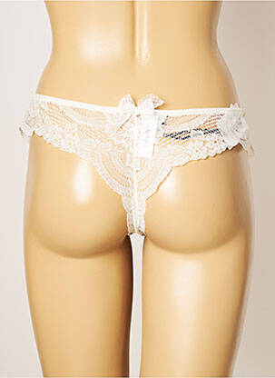 Tanga efect material satinat bej MILLESIA femeie