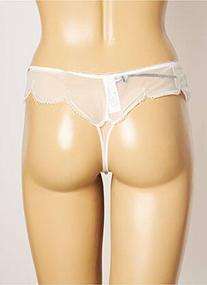 Tanga efect material satinat alb MILLESIA femeie
