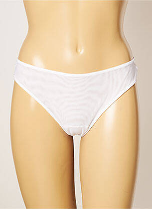 Tanga efect material satinat alb COTTON CLUB femeie