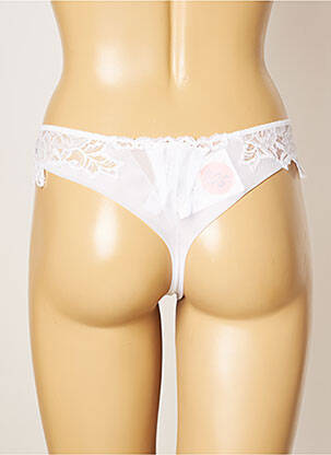 Tanga efect material satinat alb COTTON CLUB femeie