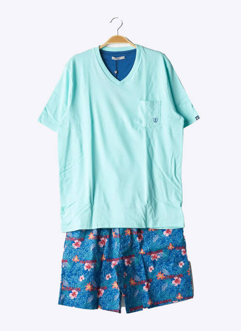 Pijamale scurte guler în v albastru MARINER homme