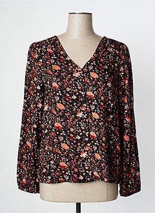 Cămașă imprimeu floral mâneci lungi negru C'EST BEAU LA VIE femeie