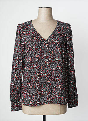 Cămașă imprimeu floral mâneci lungi negru C'EST BEAU LA VIE femeie