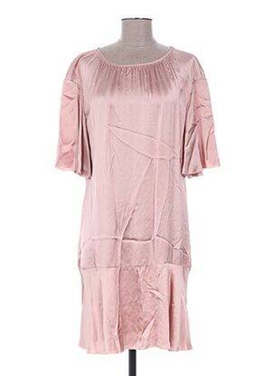 Rochie midi mâneci scurte mâneci scurte roz PAULE KA femeie