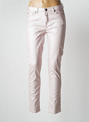 Pantalon slim țesătură acoperită mărime normală roz MENSI COLLEZIONE femeie