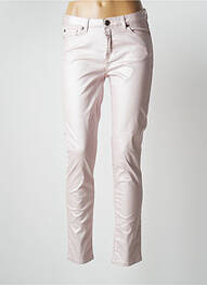 Pantalon slim țesătură acoperită mărime normală roz MENSI COLLEZIONE femme