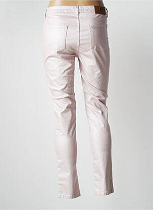 Pantalon slim țesătură acoperită mărime normală roz MENSI COLLEZIONE femeie