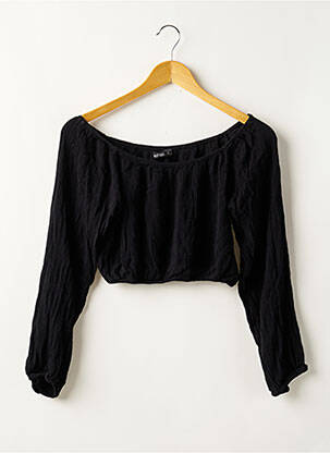 Top elasticitate mâneci lungi negru BOOHOO femeie