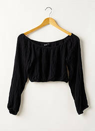 Top elasticitate mâneci lungi negru BOOHOO femeie