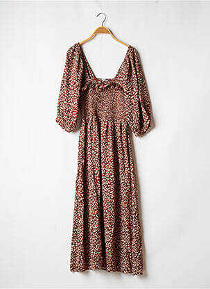 Rochie lungă mâneci lungi mâneci lungi maro LILY AND LIONEL femme