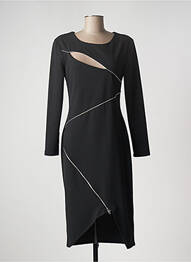 Rochie midi țesătură crep mâneci lungi negru RINASCIMENTO femeie