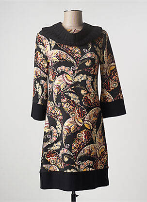 Rochie midi mâneci 3/4 mâneci 3/4 negru ELEONORA AMADEI femeie